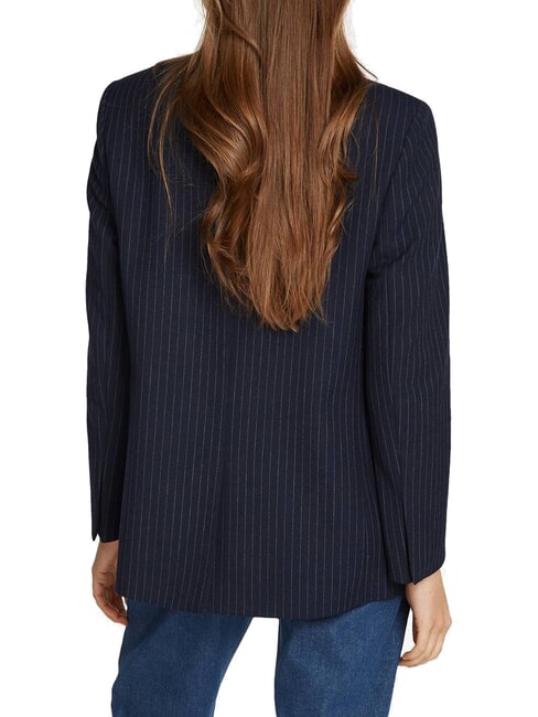 CK Chaqueta blazer de raya diplomática cielo nocturno / franja gris matutina - Chaquetas de mujer