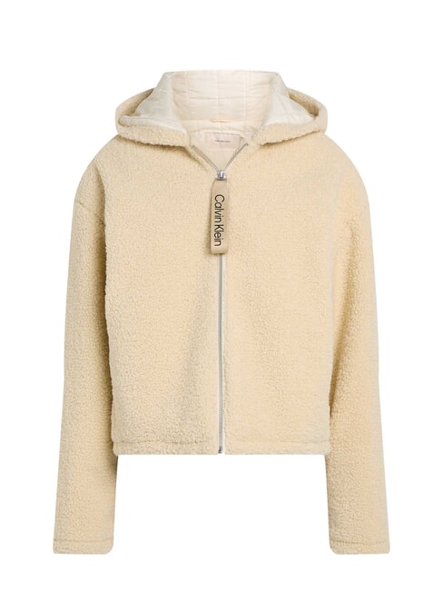 CK JEANS Chaqueta polar con capucha y cremallera completa neblina del puerto - Chaquetas de mujer