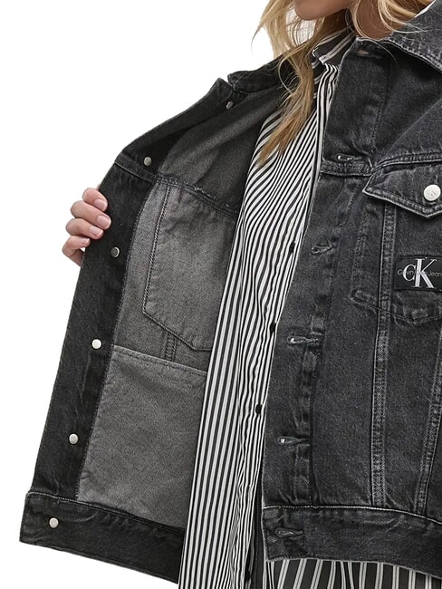 CK JEANS Chaqueta vaquera de algodón gris denim - Chaquetas de mujer