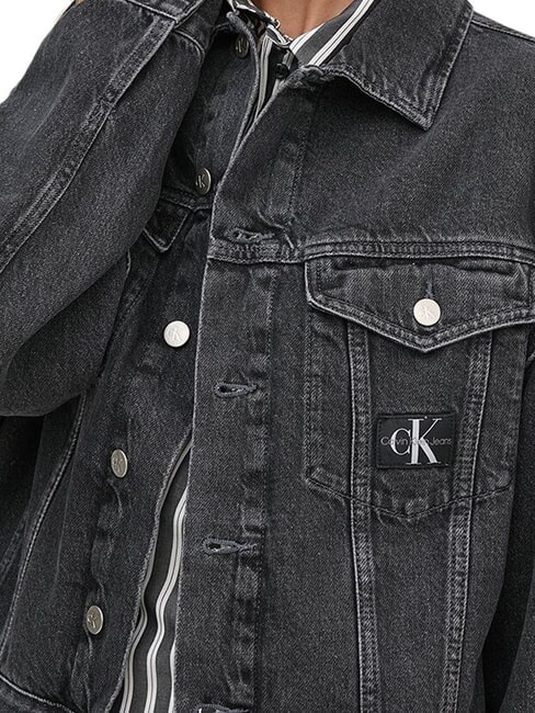 CK JEANS Chaqueta vaquera de algodón gris denim - Chaquetas de mujer