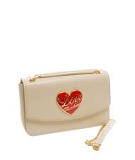 LOVE MOSCHINO LOVE HEART  Bolso de hombro Marfil - Bolsos Mujer - 2