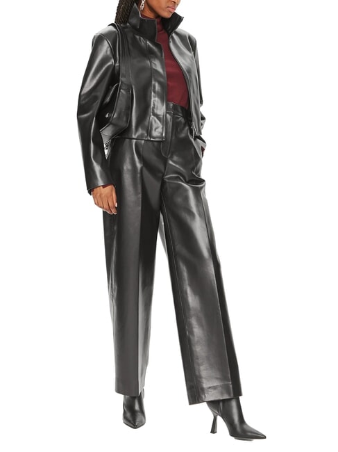 CK Pantalones de cintura alta con perneras anchas ck negro - Pantalones de mujer