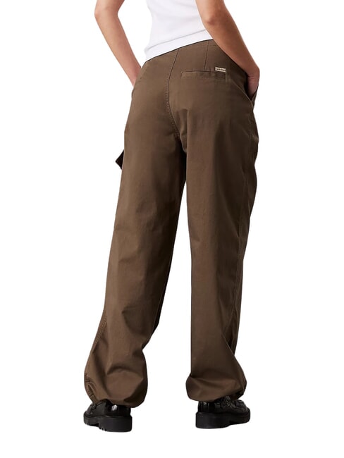 CK JEANS Pantalones cargo de algod&oacute;n cepillado pista - Pantalones de mujer