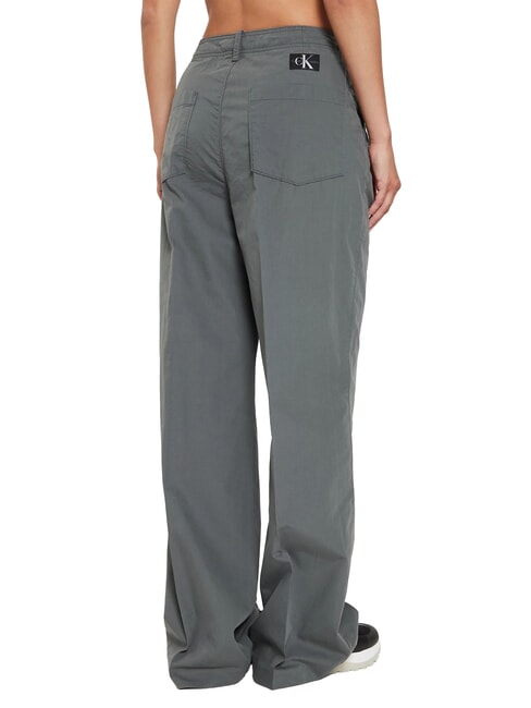 CK JEANS Pantalones chinos de pierna ancha y pierna recta gris infinito - Pantalones de mujer