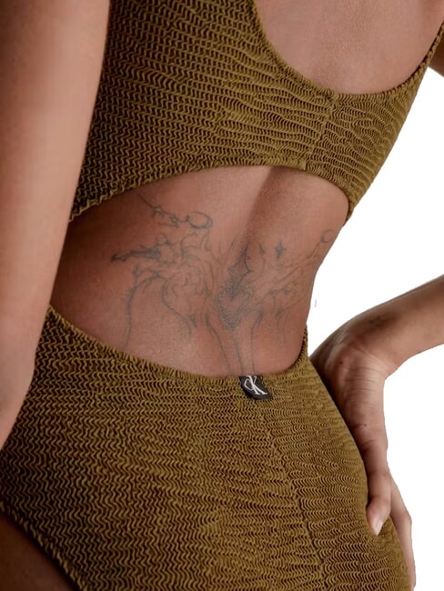 CK Traje de baño de una pieza con espalda descubierta ejército urbano - Bañadores de mujer