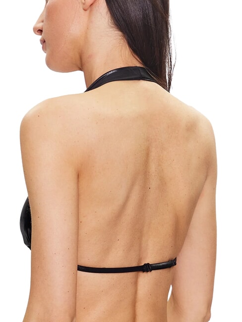 CK Top de bikini triangular con vela ck negro - Bañadores de mujer