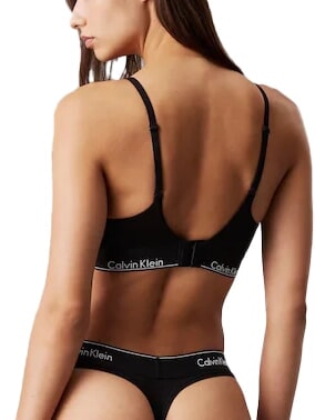 CK sujetador push-up negro con dtm blanco - Ropa interior femenina