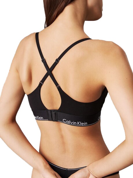 CK sujetador push-up negro con dtm blanco - Ropa interior femenina
