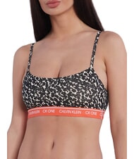 CALVIN KLEIN CK Sujetador bralette de algodón elástico animal distorsionado - brezo de avena - Ropa interior femenina - 3