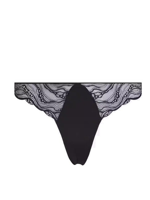 CK Tanga de encaje negro - Calzoncillos de mujer