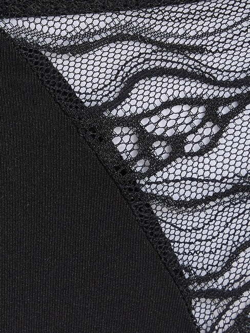 CK Tanga de encaje negro - Calzoncillos de mujer