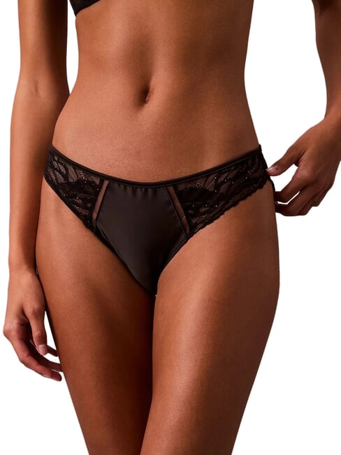 CK Braguitas de encaje floral negro - Calzoncillos de mujer