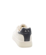 ARMANI EXCHANGE A|X COURTSIDE Zapatillas de cuero blanco roto + azul marino intenso - Zapatos Hombre - 4