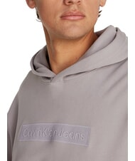 CALVIN KLEIN CK JEANS Sudadera con capucha y logotipo de caja gaviota gris - Sudaderas - 3
