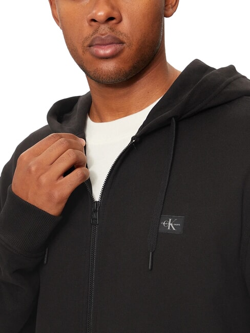 CK JEANS Sudadera con capucha y cremallera completa ck negro - Sudaderas