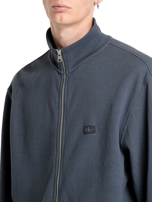 CK JEANS Sudadera de cuello alto con cremallera completa ébano - Sudaderas