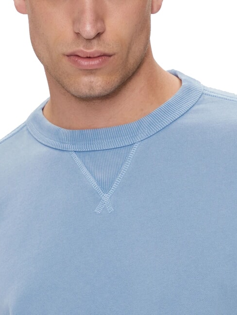 CK JEANS Sudadera de algod&oacute;n con cuello redondo mezclilla descolorida - Sudaderas