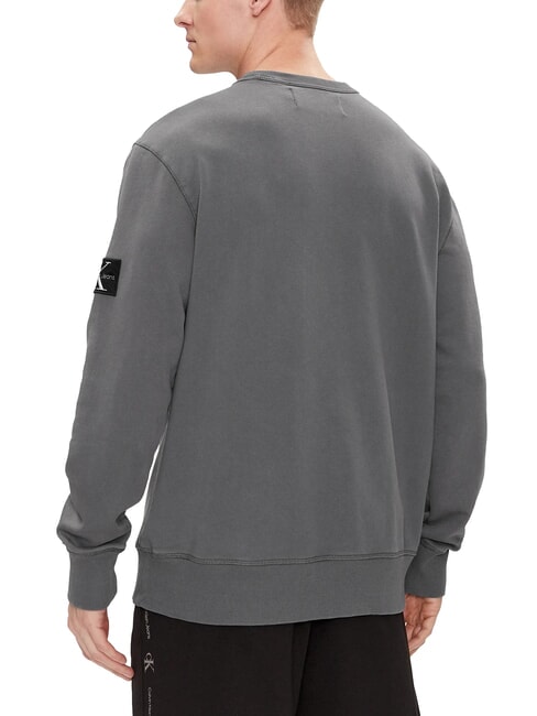 CK JEANS Sudadera de algod&oacute;n con cuello redondo lavado negro - Sudaderas