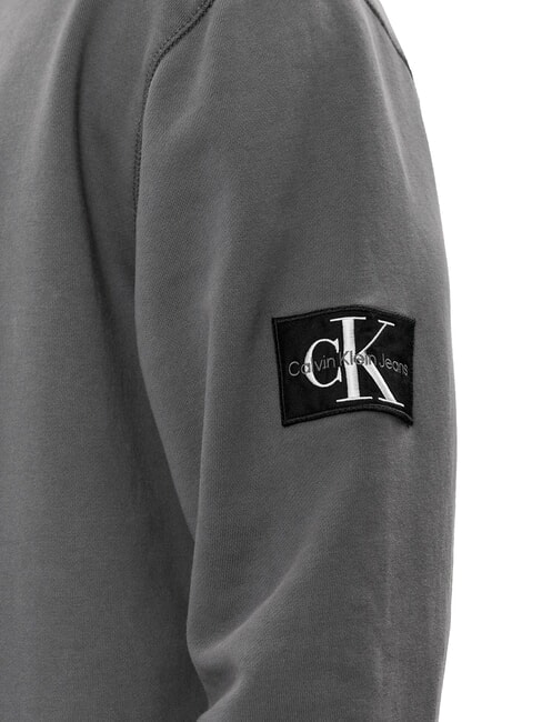 CK JEANS Sudadera de algod&oacute;n con cuello redondo lavado negro - Sudaderas