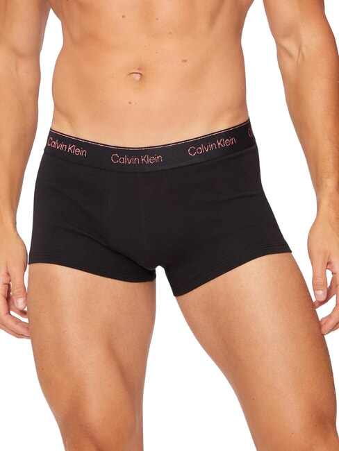 CK 3 bóxers elásticos con logo de lurex b- plata, rojo, lurex plateado lgs - Calzoncillos de hombre