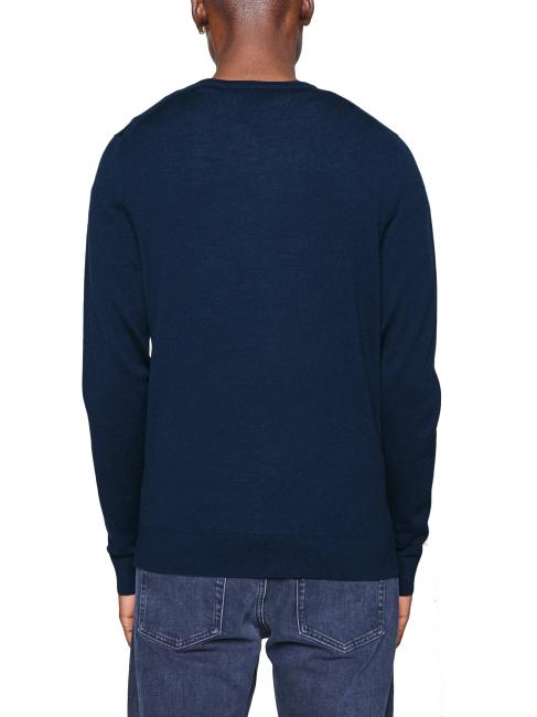 SUPERIOR WOOL Jersey de lana con cuello redondo Calvin Navy - Suéteres de los hombres