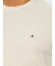 CALVIN KLEIN CK Suéter de cuello redondo de corte regular helado de vainilla - Suéteres de los hombres - 3