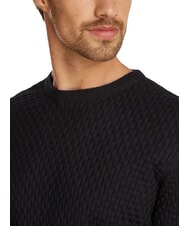 CALVIN KLEIN CK Su&eacute;ter de cuello redondo con detalles tejidos. ck negro - Su&eacute;teres de los hombres - 3
