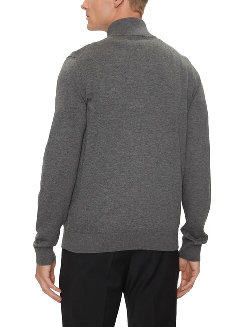 CK Suéter de cuello alto con cremallera y corte entallado brezo gris oscuro - Suéteres de los hombres