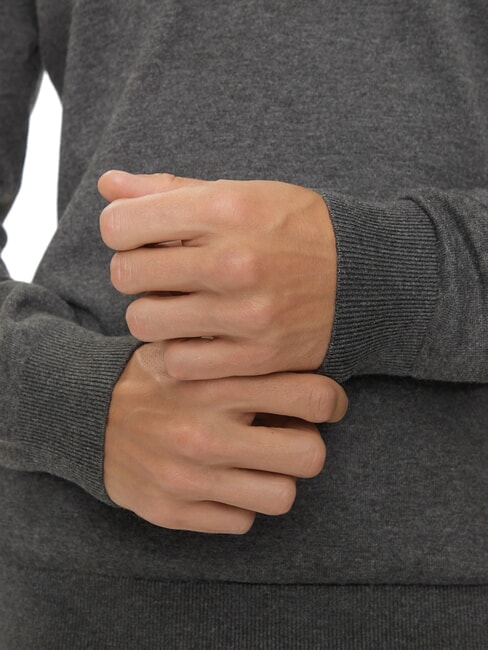 CK Suéter de cuello alto con cremallera y corte entallado brezo gris oscuro - Suéteres de los hombres