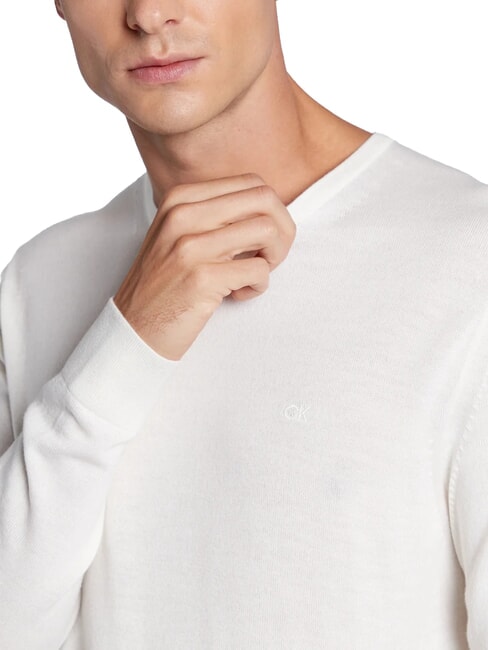 SUPERIOR WOOL Jersey de lana con cuello redondo garceta - Su&eacute;teres de los hombres