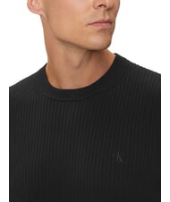 CALVIN KLEIN CK JEANS Su&eacute;ter de cuello redondo acanalado de corte entallado ck negro - Su&eacute;teres de los hombres - 3