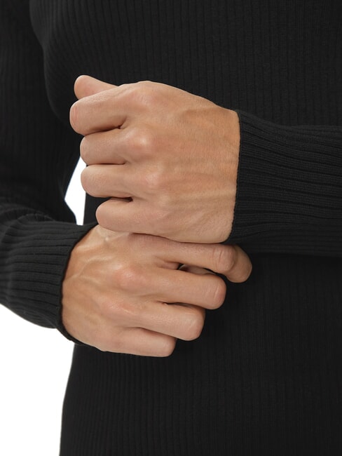 CK JEANS Su&eacute;ter de cuello redondo acanalado de corte entallado ck negro - Su&eacute;teres de los hombres