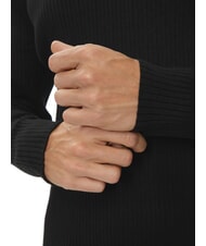 CALVIN KLEIN CK JEANS Su&eacute;ter de cuello redondo acanalado de corte entallado ck negro - Su&eacute;teres de los hombres - 4