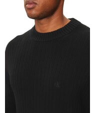 CALVIN KLEIN CK JEANS Suéter de cuello redondo de corte regular ck negro - Suéteres de los hombres - 4