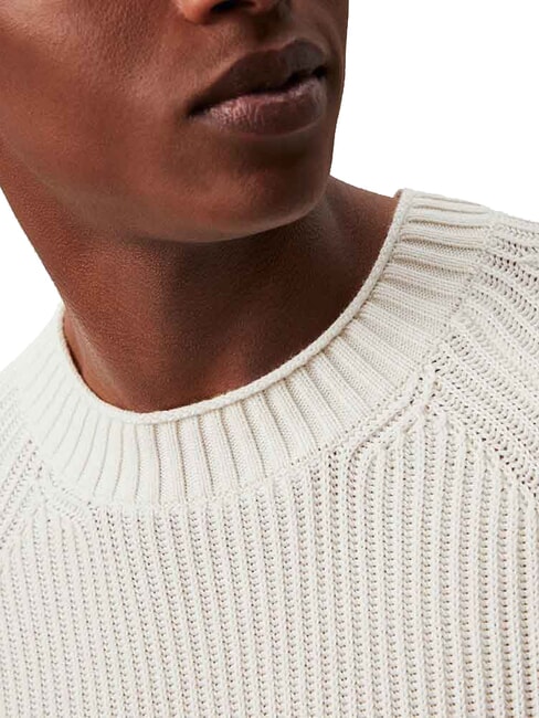 CK JEANS Su&eacute;ter de cuello redondo acanalado marfil - Su&eacute;teres de los hombres