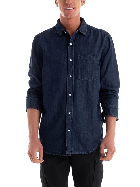 CK Camisa vaquera de corte regular mezclilla oscura - Camisas de hombre