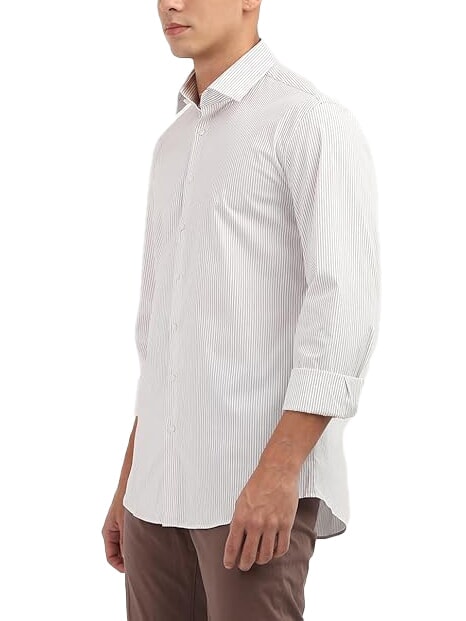 CK Camisa de manga larga a rayas de corte entallado Syrah - Camisas de hombre
