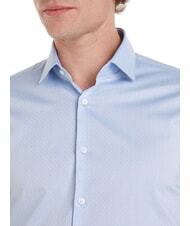 CALVIN KLEIN CK Camisa de manga larga de algod&oacute;n de corte entallado vista azul - Camisas de hombre - 3