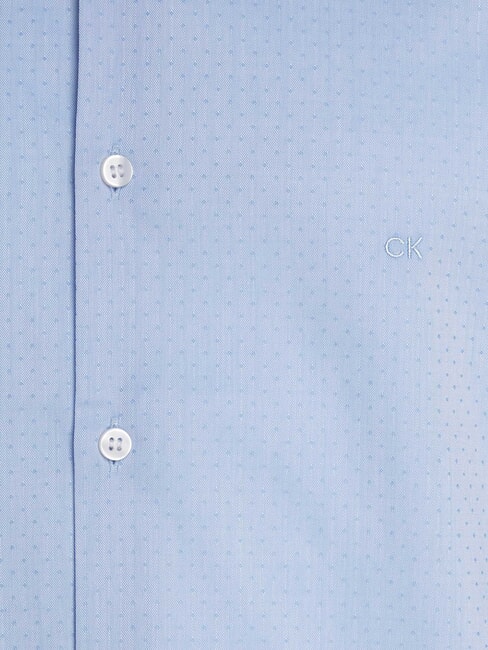 CK Camisa de manga larga de algod&oacute;n de corte entallado vista azul - Camisas de hombre