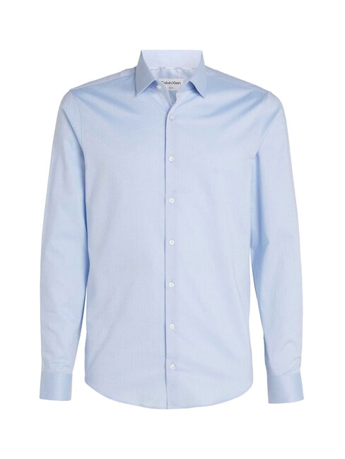 CK Camisa de manga larga de algod&oacute;n de corte entallado vista azul - Camisas de hombre
