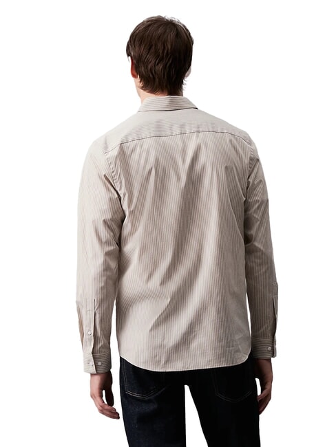 CK Camisa de rayas de popelina el&aacute;stica Niebla de Londres - Camisas de hombre