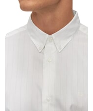 CALVIN KLEIN CK Camisa de manga larga a rayas de corte entallado blanco brillante - Camisas de hombre - 3