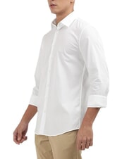 CALVIN KLEIN CK Camisa de popelina de algodón de corte entallado blanco brillante - Camisas de hombre - 3