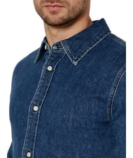 CALVIN KLEIN CK JEANS Camisa vaquera de manga larga de corte regular mezclilla oscura - Camisas de hombre - 3
