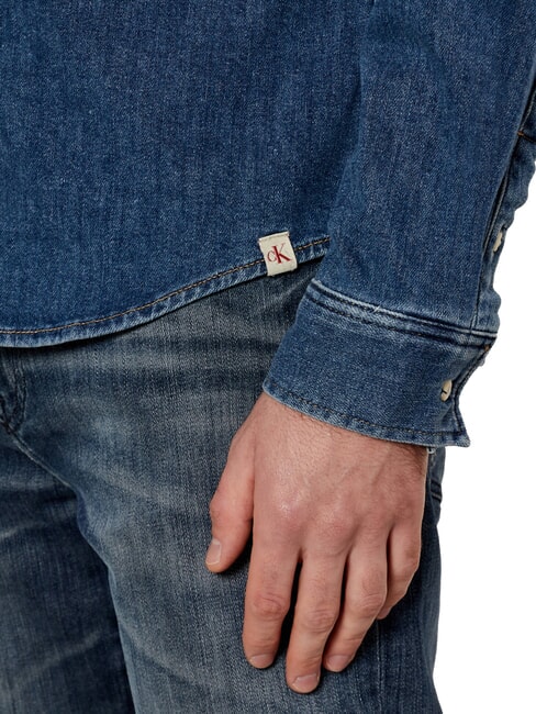 CK JEANS Camisa vaquera de manga larga de corte regular mezclilla oscura - Camisas de hombre
