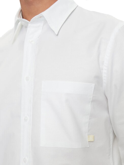 CK JEANS Camisa de manga larga de algod&oacute;n de corte entallado blanco brillante - Camisas de hombre