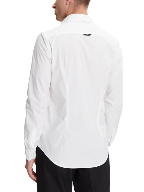 CK JEANS Camisa de manga larga el&aacute;stica y ajustada blanco brillante - Camisas de hombre