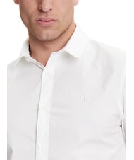 CALVIN KLEIN CK JEANS Camisa de manga larga elástica y ajustada blanco brillante - Camisas de hombre - 3