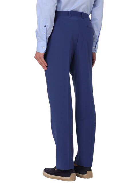 CK Elegante pantalón de mezcla de lana de corte entallado azul pizarra - Pantalones