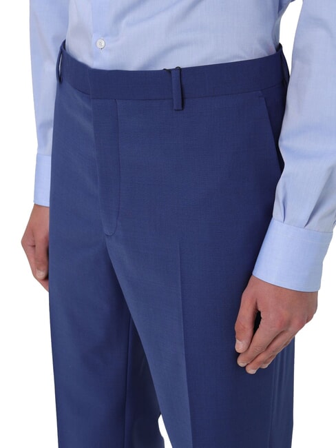 CK Elegante pantalón de mezcla de lana de corte entallado azul pizarra - Pantalones